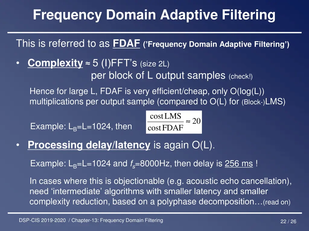 frequency domain adaptive filtering 5