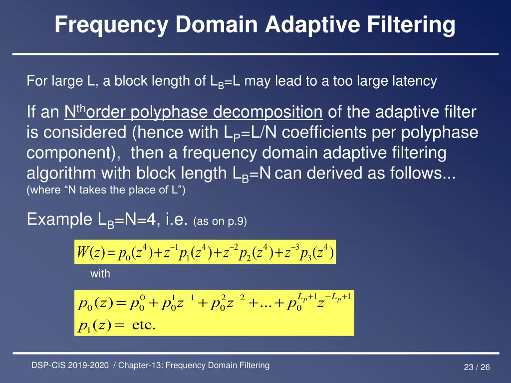 frequency domain adaptive filtering 6