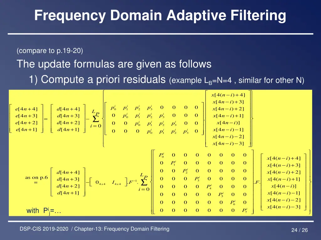 frequency domain adaptive filtering 7