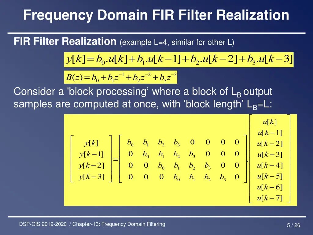 frequency domain fir filter realization 1
