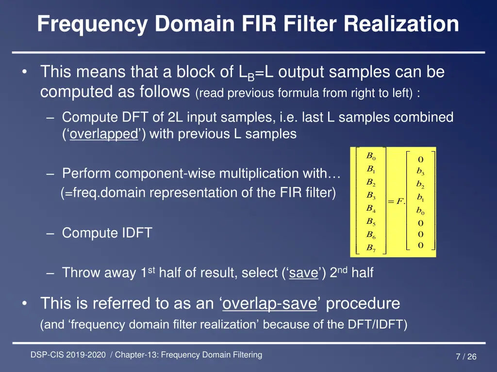 frequency domain fir filter realization 3