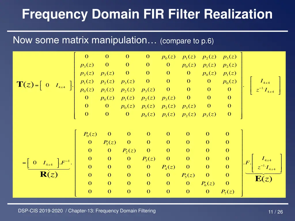 frequency domain fir filter realization 7
