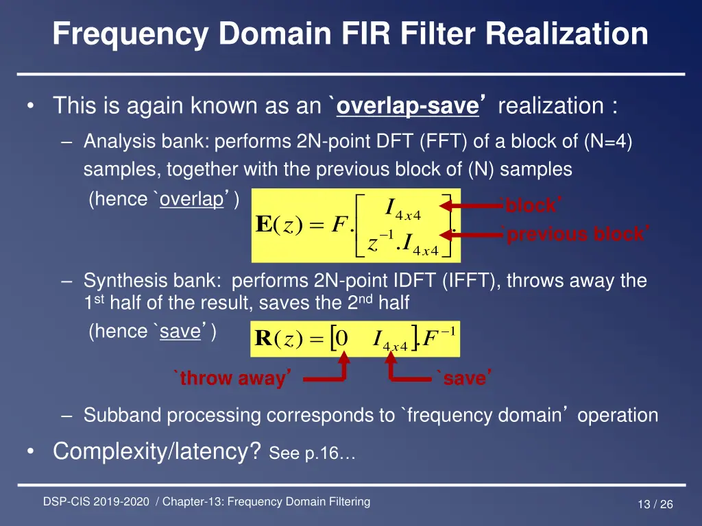 frequency domain fir filter realization 9