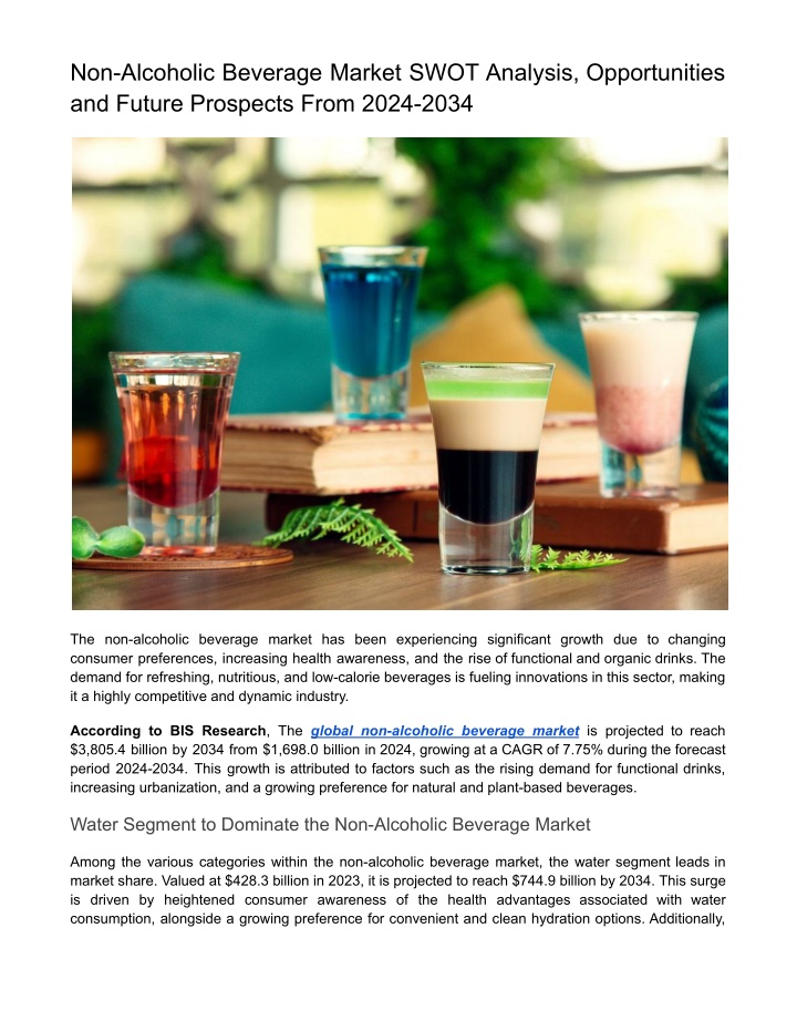 non alcoholic beverage market swot analysis
