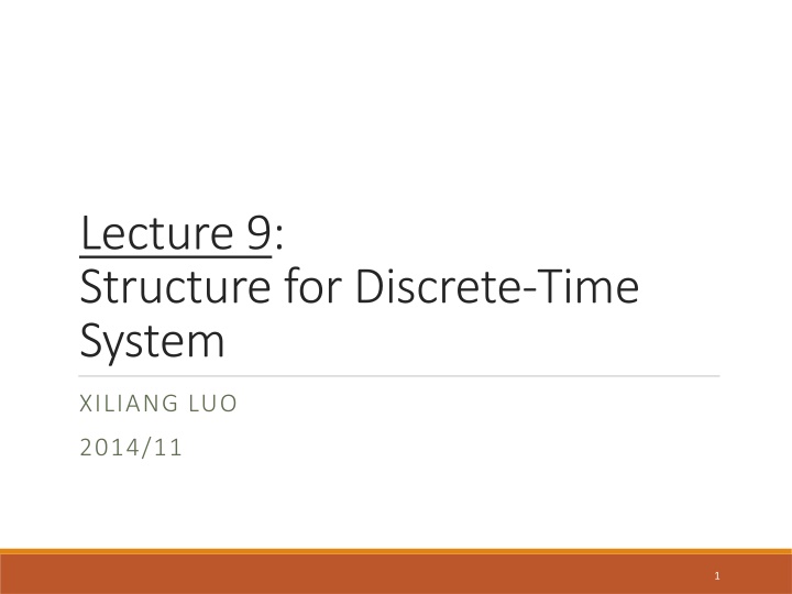lecture 9 structure for discrete time system