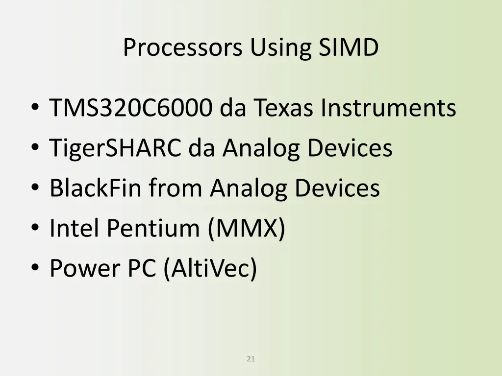 processors using simd