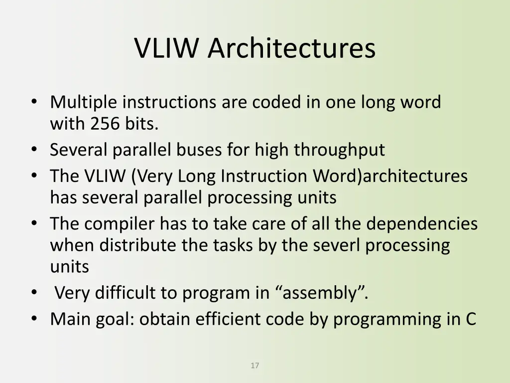 vliw architectures