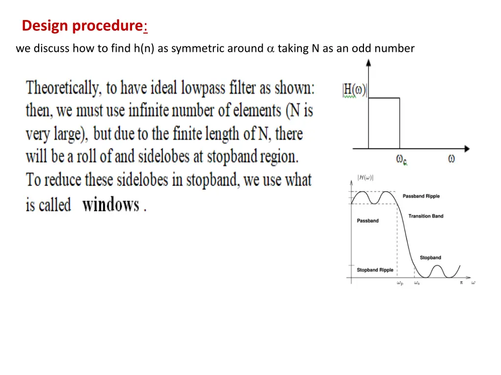 design procedure we discuss how to find