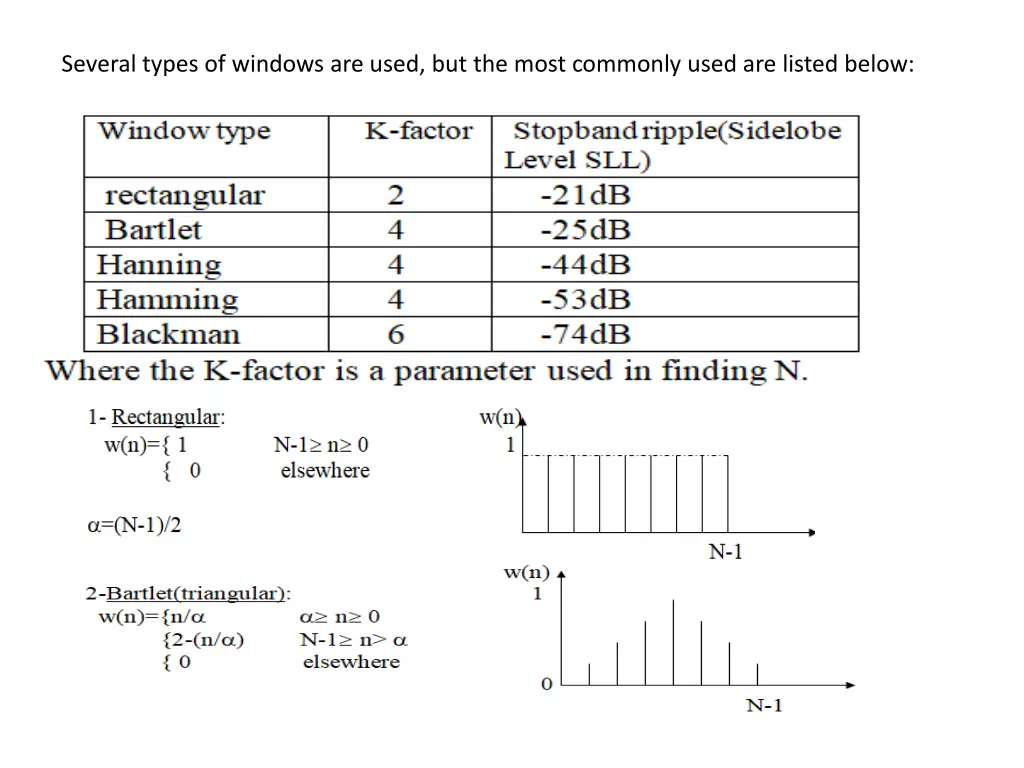 several types of windows are used but the most