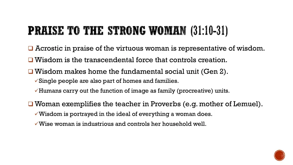 praise to the strong woman 31 10 31