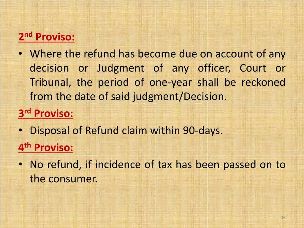 2 nd proviso where the refund has become