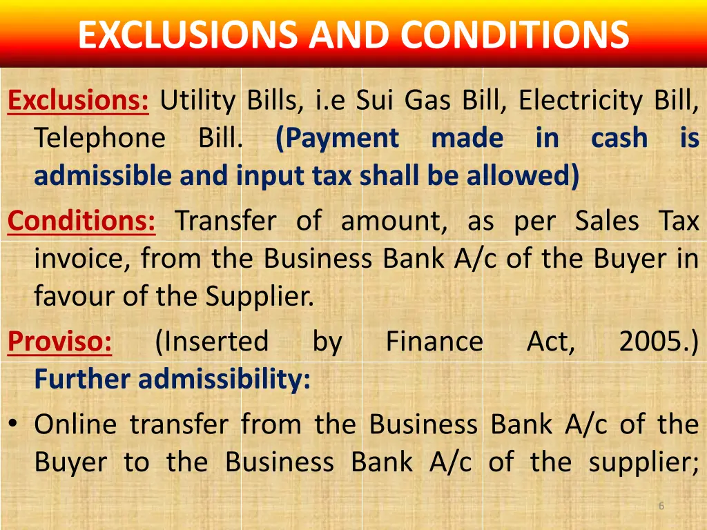 exclusions and conditions
