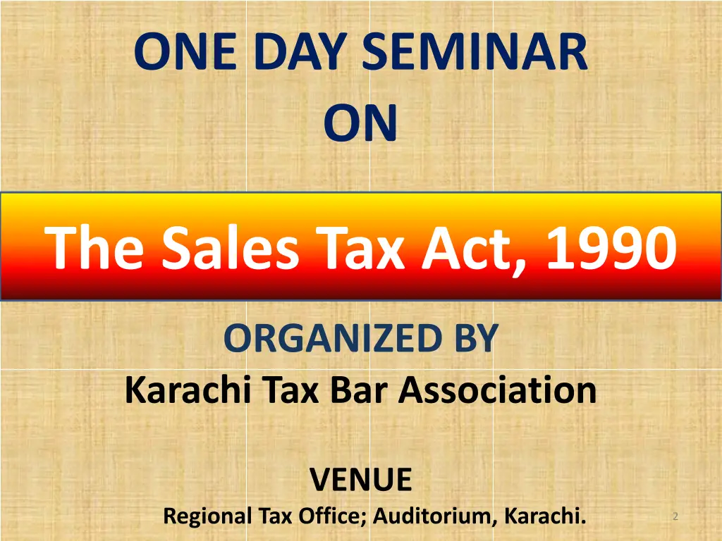 one day seminar on