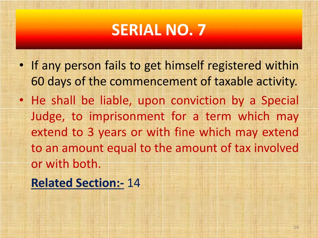 serial no 7