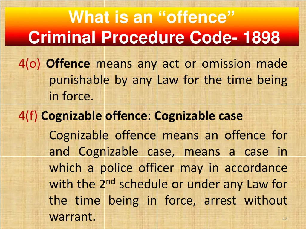 what is an offence criminal procedure code 1898