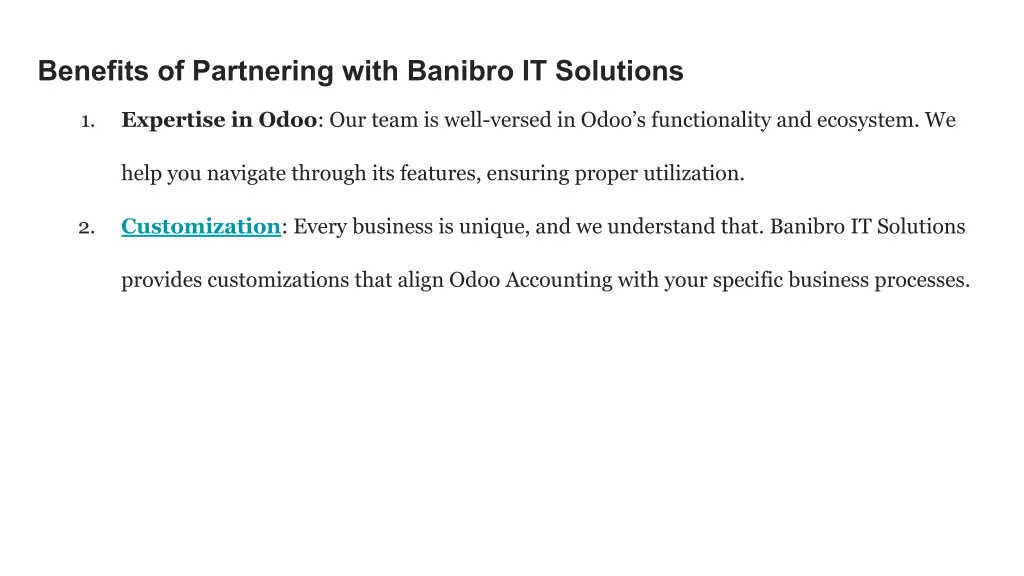 benefits of partnering with banibro it solutions