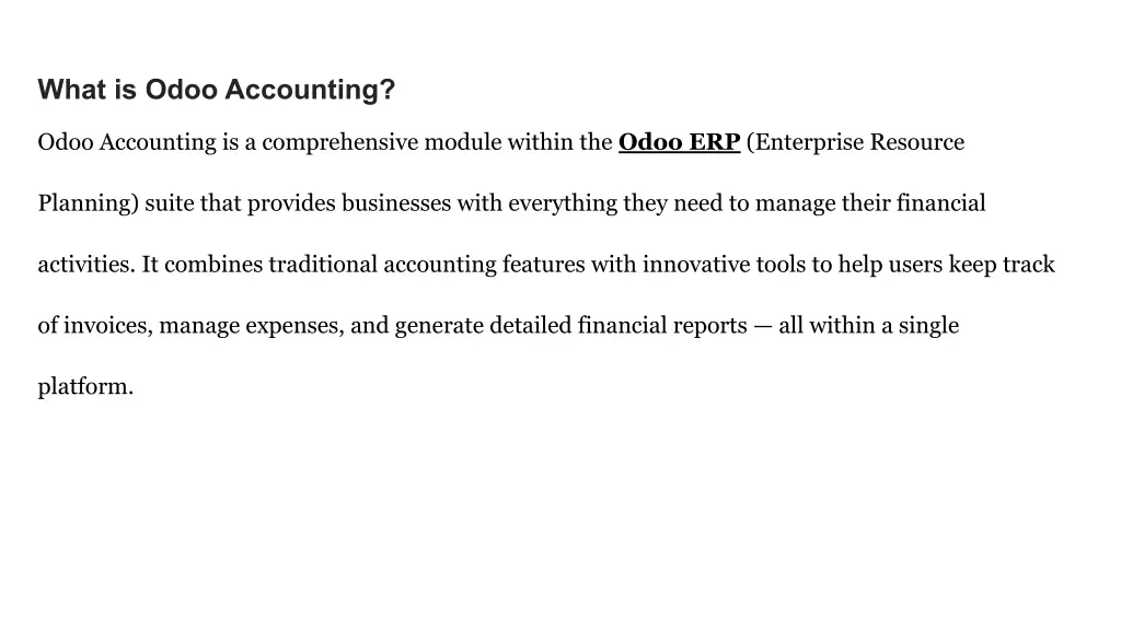 what is odoo accounting
