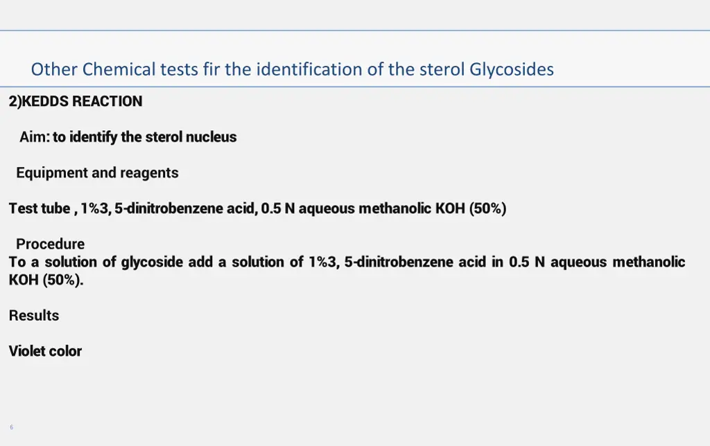other chemical tests fir the identification 1