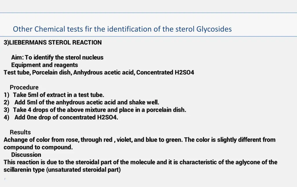 other chemical tests fir the identification 2