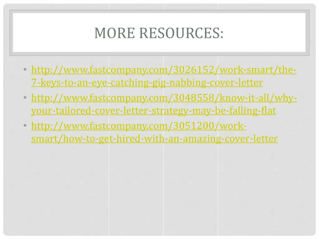 more resources