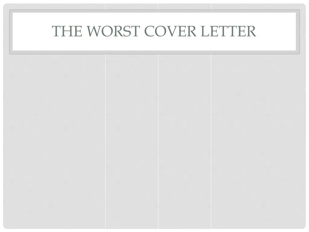 the worst cover letter