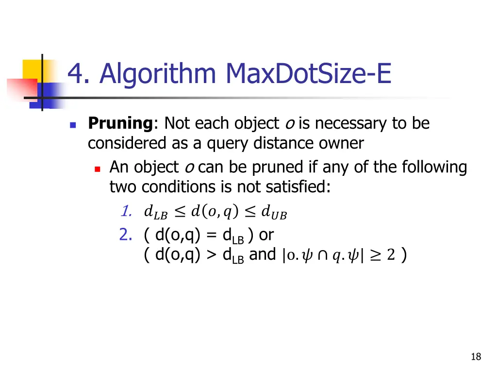 4 algorithm maxdotsize e 4