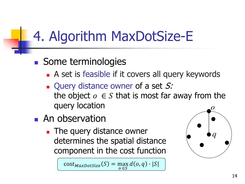 4 algorithm maxdotsize e