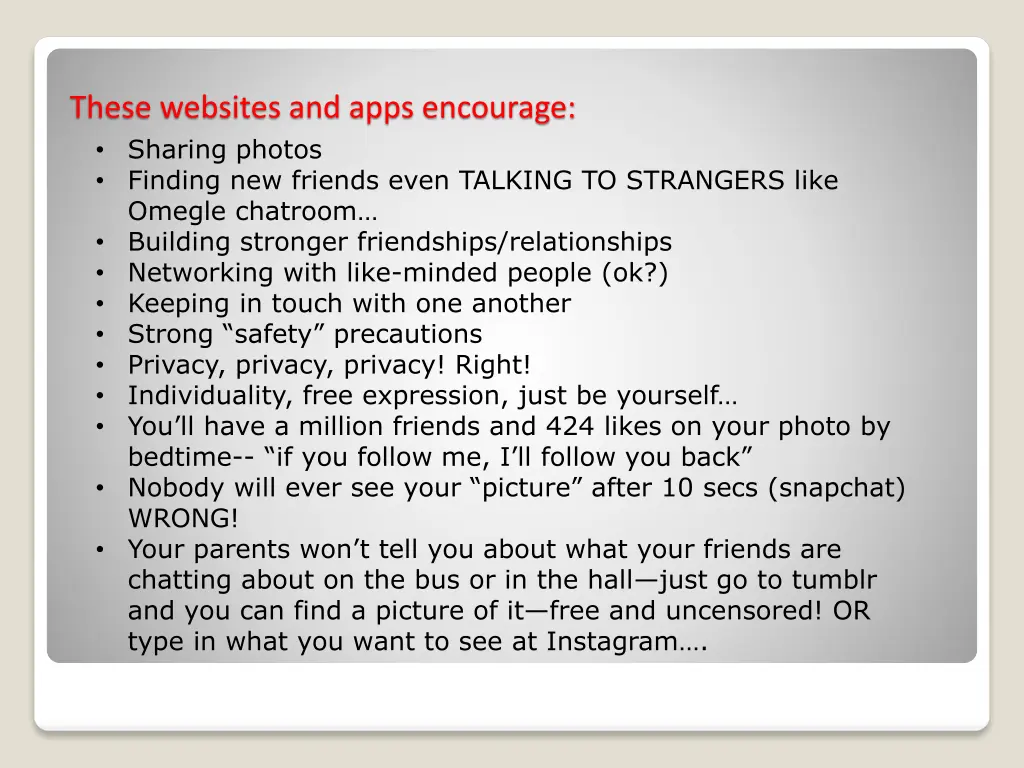 these websites and apps encourage sharing photos