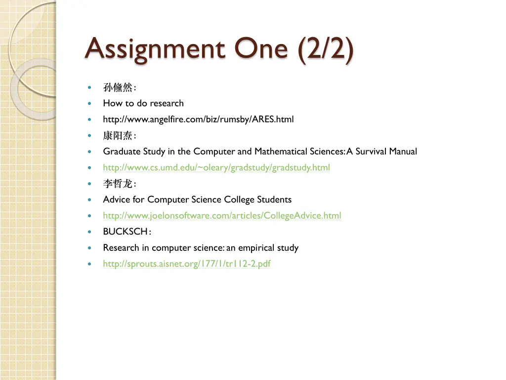 assignment one 2 2