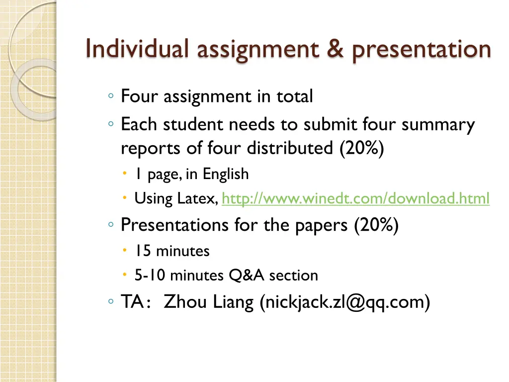 individual assignment presentation