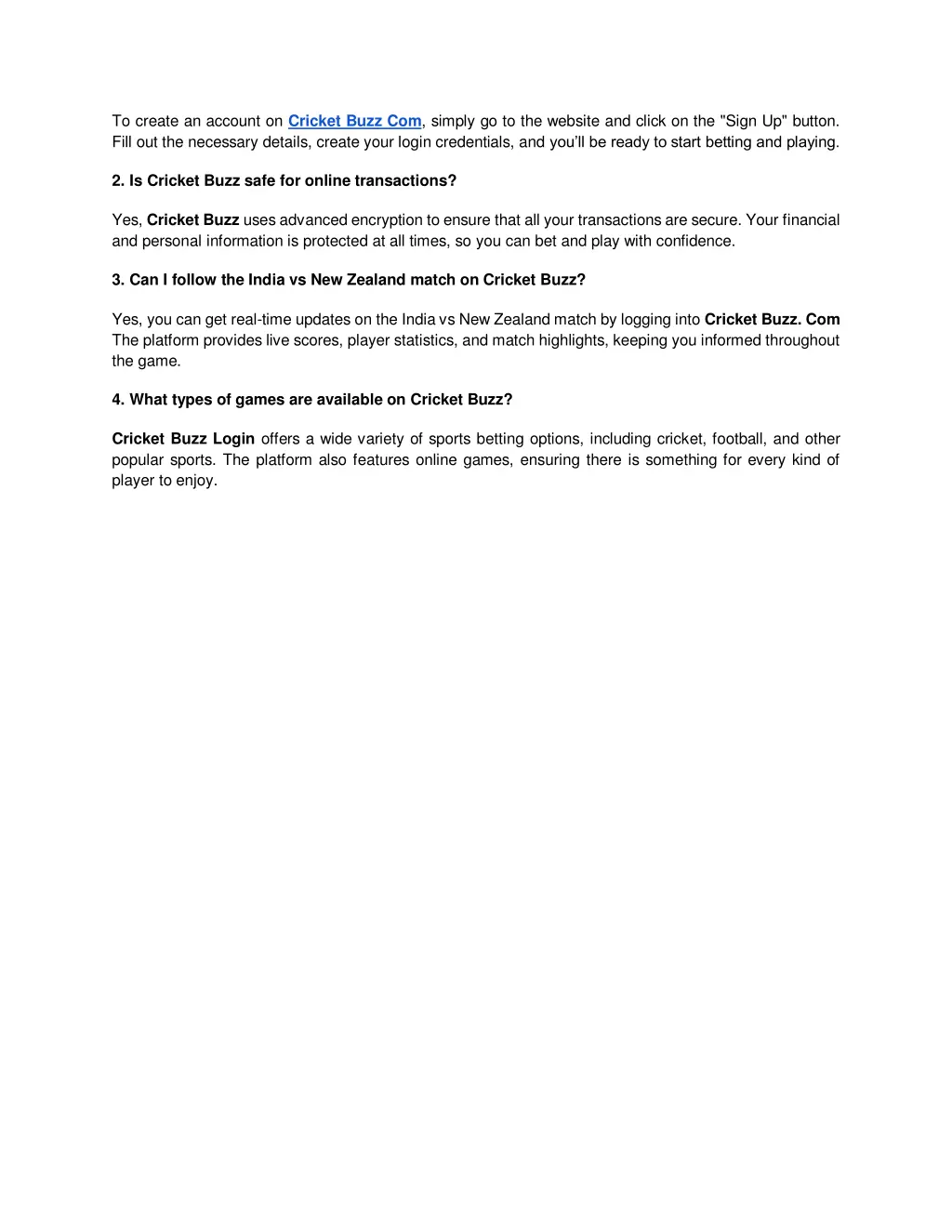 to create an account on cricket buzz com simply