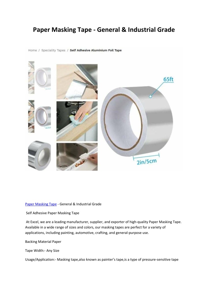 paper masking tape general industrial grade