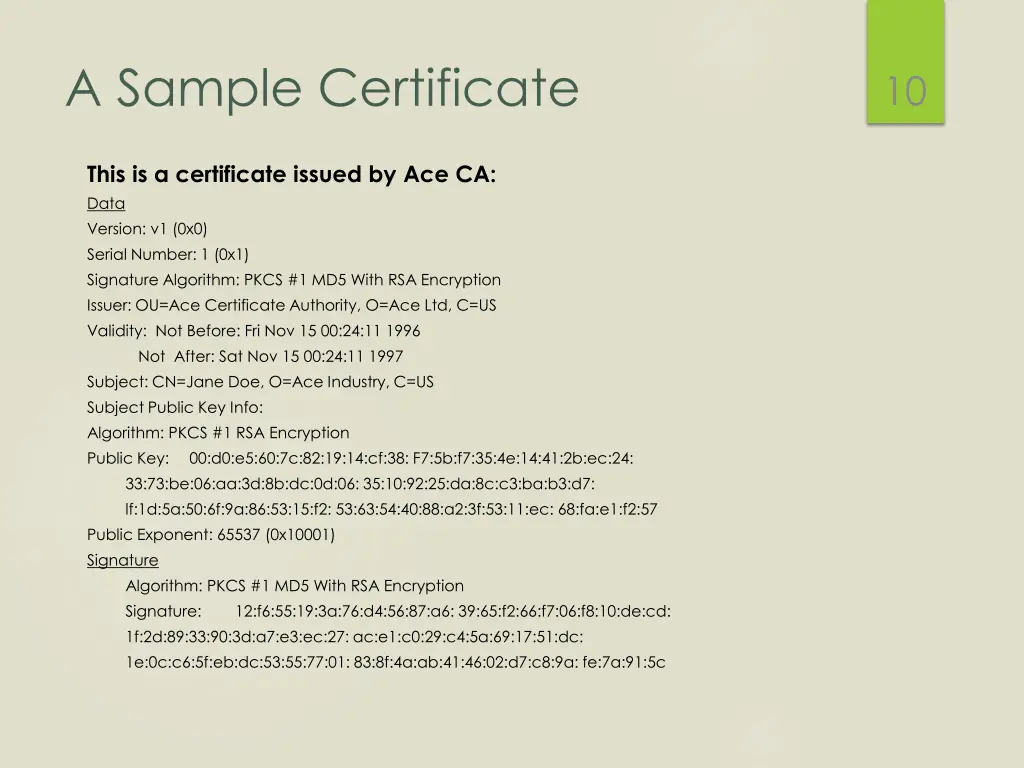 a sample certificate