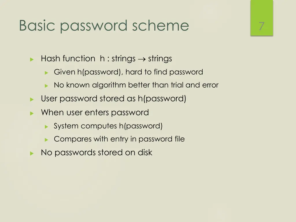 basic password scheme