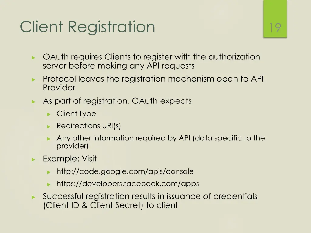 client registration