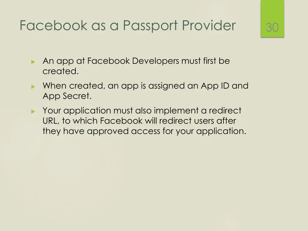 facebook as a passport provider
