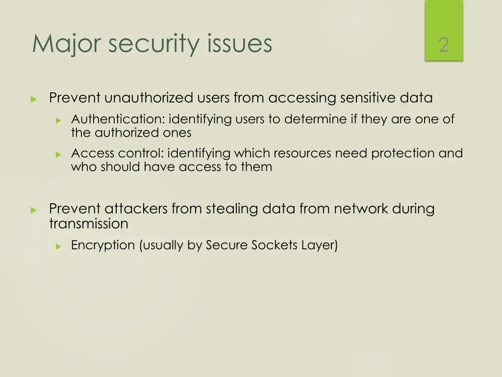 major security issues