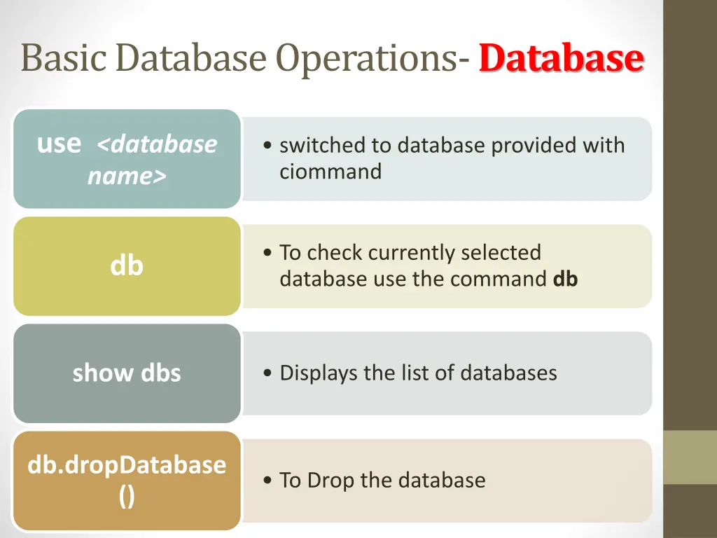 basic database operations database