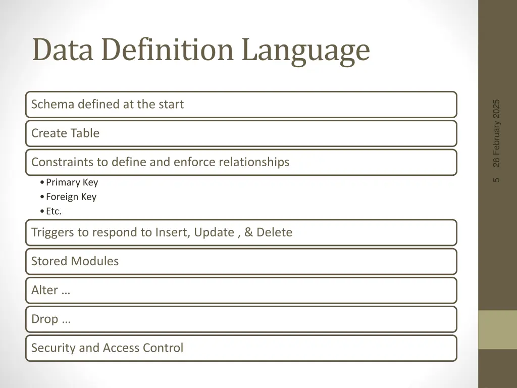 data definition language