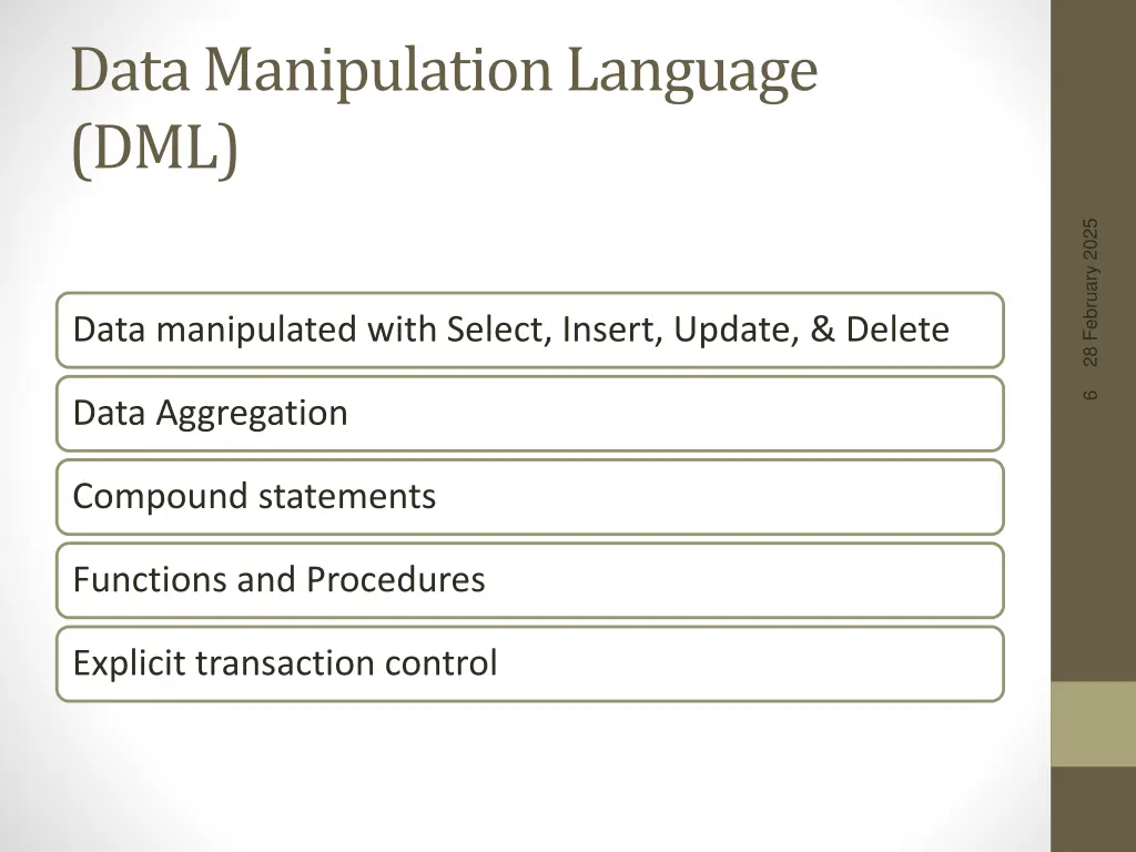 data manipulation language dml