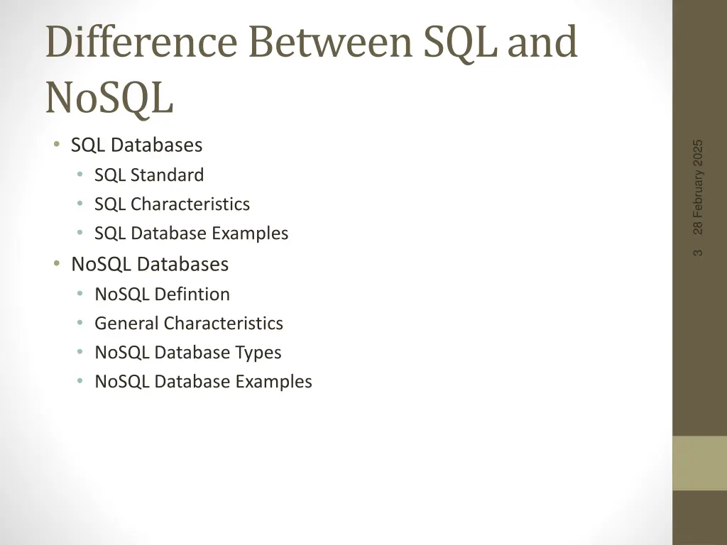 difference between sql and nosql sql databases