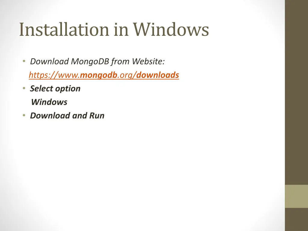 installation in windows