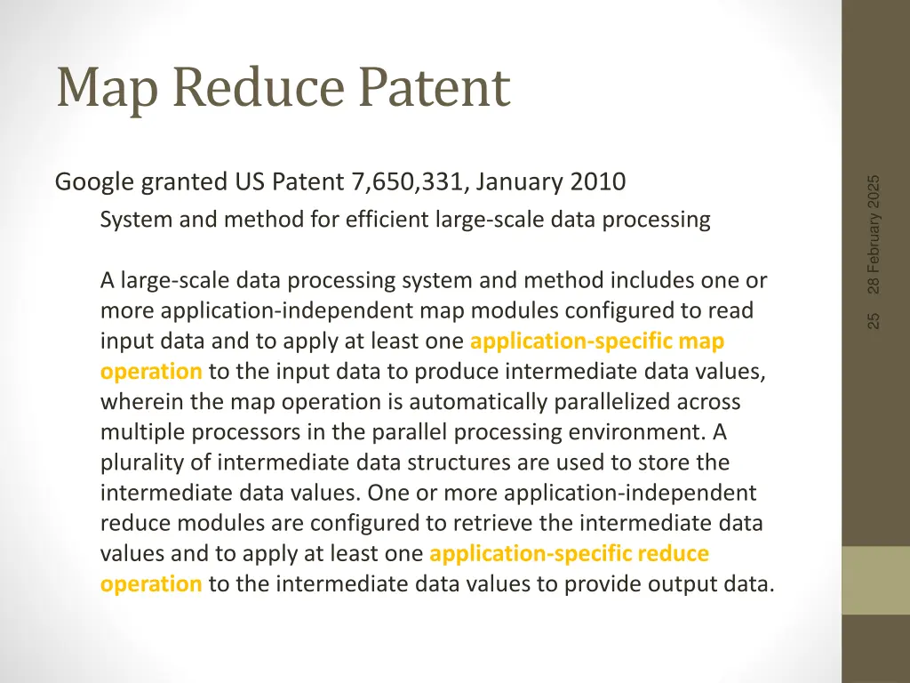 map reduce patent