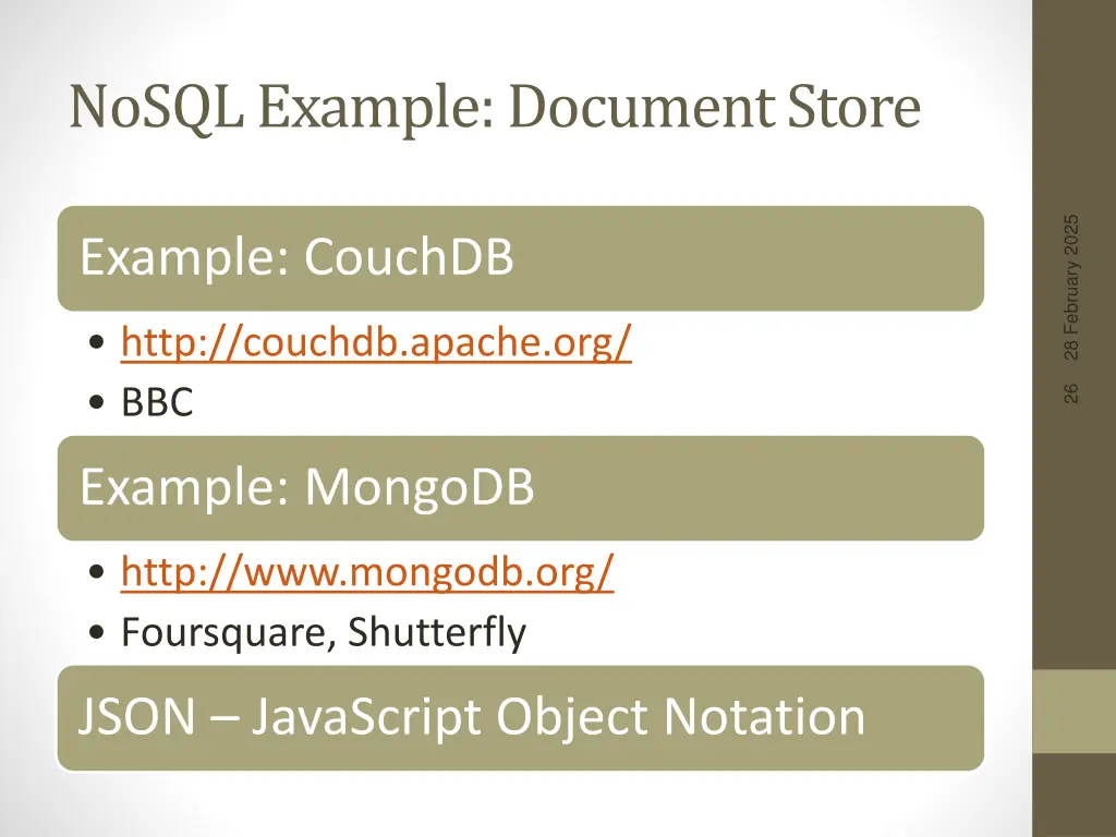 nosql example document store