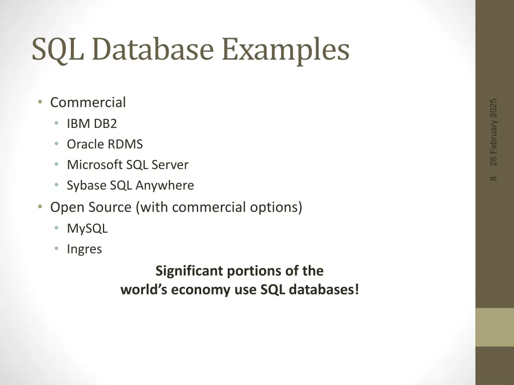 sql database examples