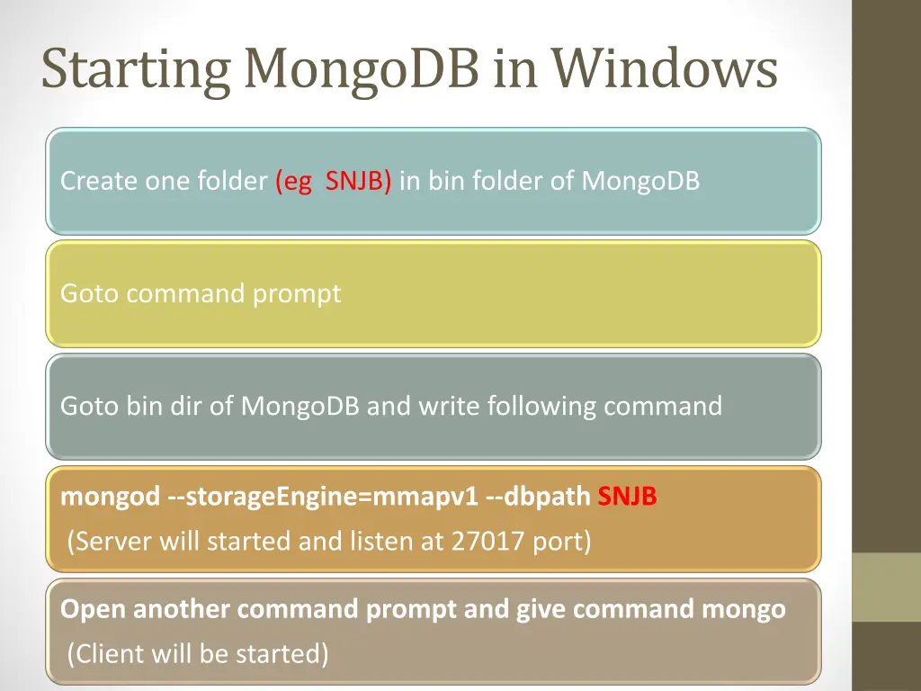 starting mongodb in windows