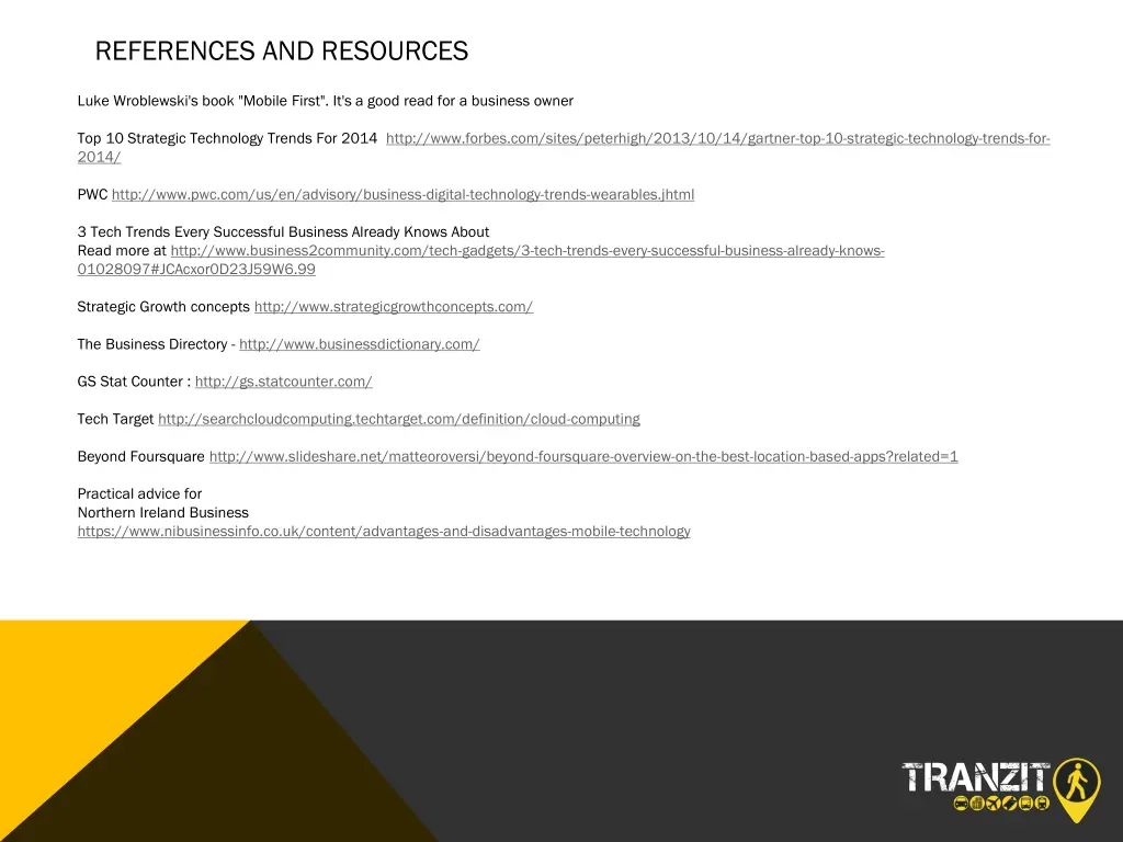 references and resources