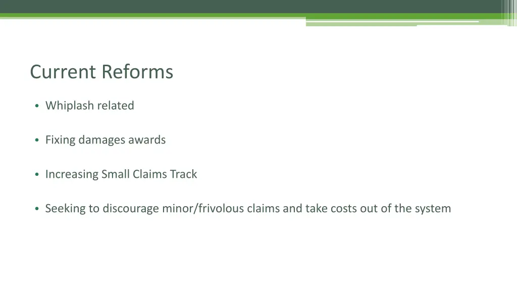current reforms