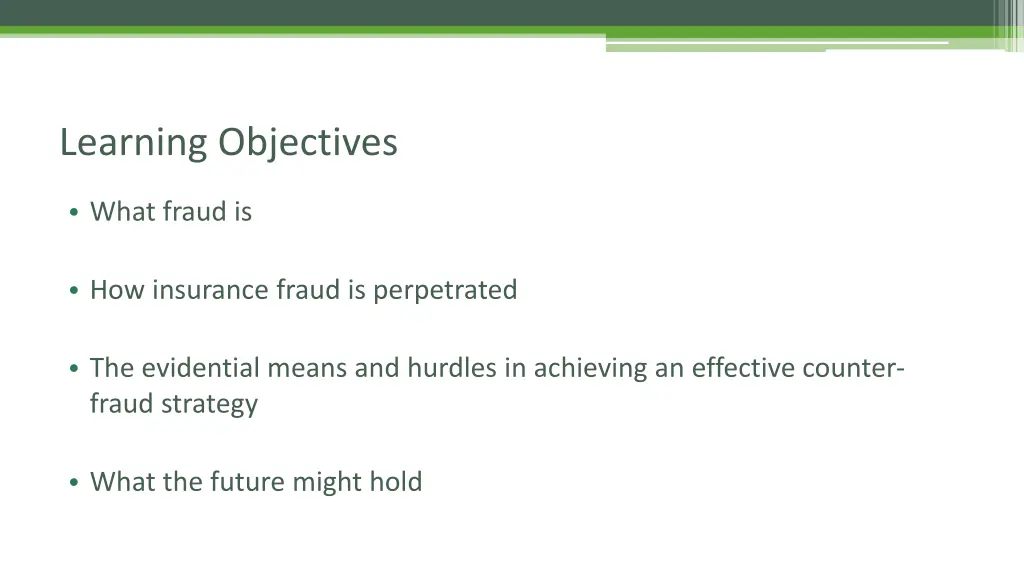 learning objectives