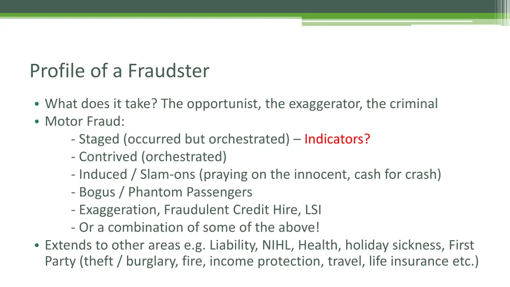 profile of a fraudster